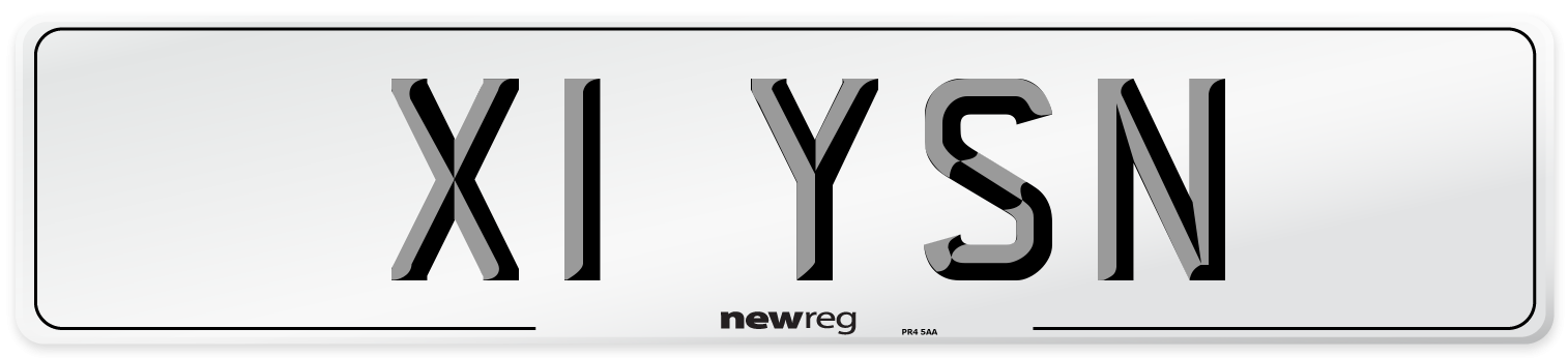 X1 YSN Number Plate from New Reg